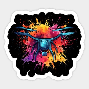 Drone Pilot Art Colorful Drone Racing Sticker